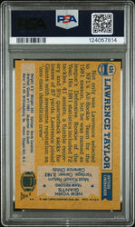 Graded 1982 Topps Lawrence Taylor #434 Rookie RC Signed Football Card PSA 3 Card - Auto Grade Authentic (ONLINE ORDER ONLY)