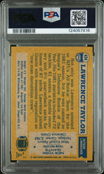 Graded 1982 Topps Lawrence Taylor #434 Rookie RC Signed Football Card PSA 6 Card - Auto Grade Authentic