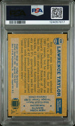 Graded 1982 Topps Lawrence Taylor #434 Rookie RC Signed Football Card PSA 9 Card - Auto Grade Authentic