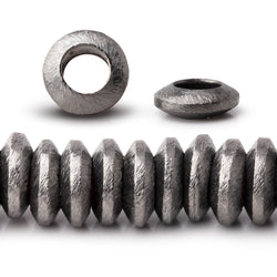 12mm Black Gold plated Brushed Disc 8 inch 48 Large Hole Beads (ONLINE ORDER ONLY)