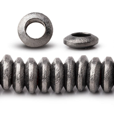 12mm Black Gold plated Brushed Disc 8 inch 48 Large Hole Beads (ONLINE ORDER ONLY)