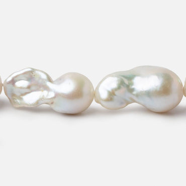 12.5-13.5mm White Ultra Baroque Freshwater Pearls 16 inch 17 pieces AA 0.8mm drill hole (ONLINE ORDER ONLY)