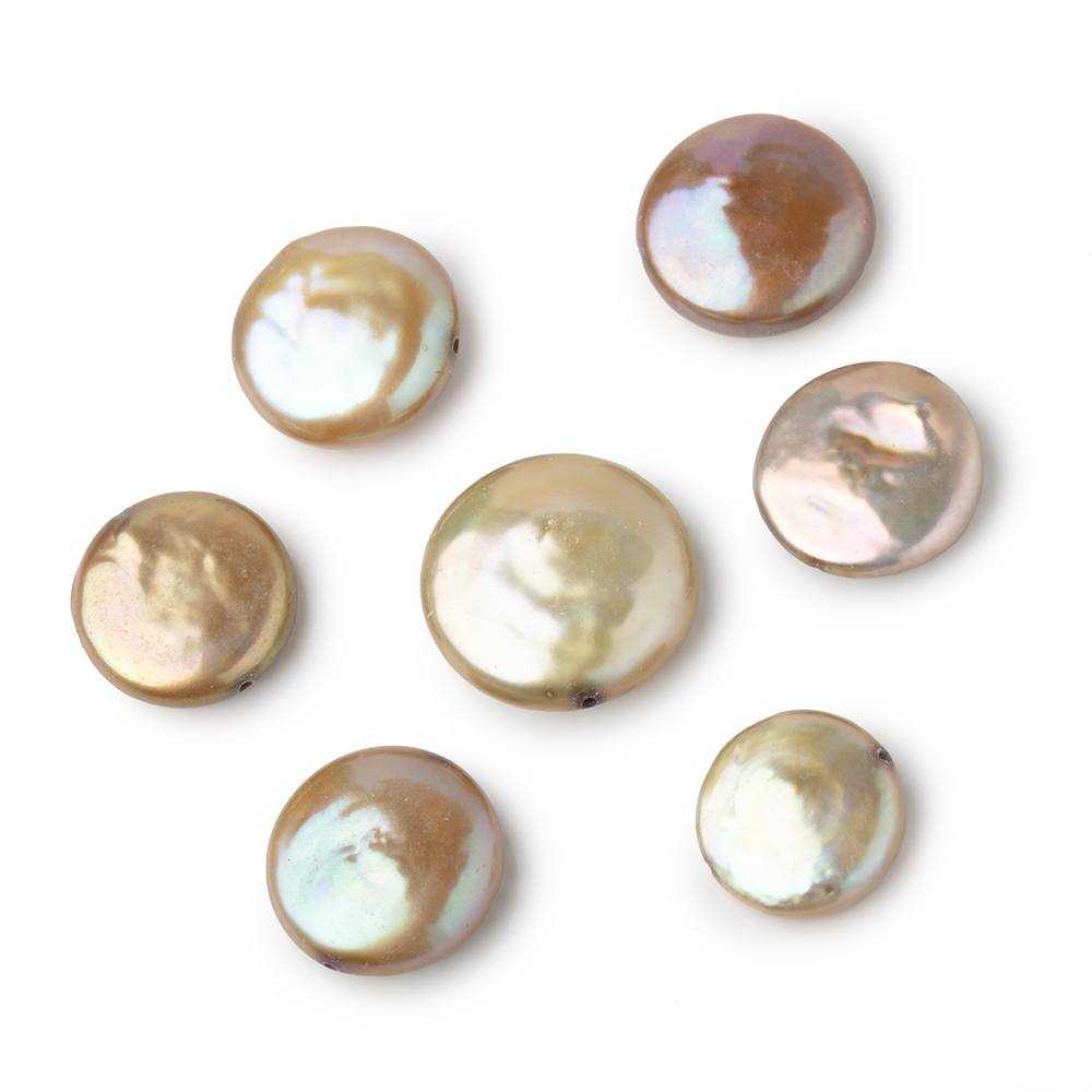 12.5-14.5mm Sage Green Coin Freshwater Pearl Focal 1 piece (ONLINE ORDER ONLY)