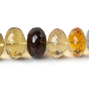 12.5-17.5mm Multi Gemstone Faceted Rondelle Beads 16 inch 38 pieces AAA Grade (ONLINE ORDER ONLY)