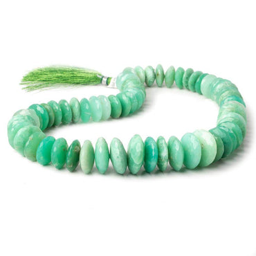 12.5-19mm Chrysoprase German Faceted Rondelle Beads 16 inch 64 pieces (ONLINE ORDER ONLY)