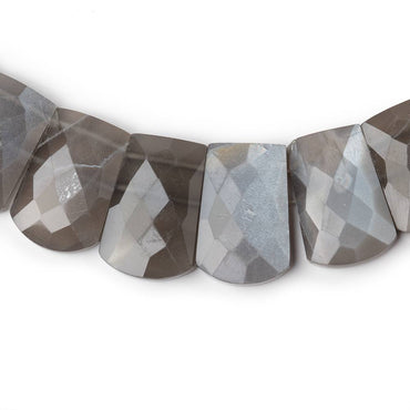 12.5-21mm Platinum Gray Moonstone Faceted Fancy Shape Collar 33 Beads (ONLINE ORDER ONLY)