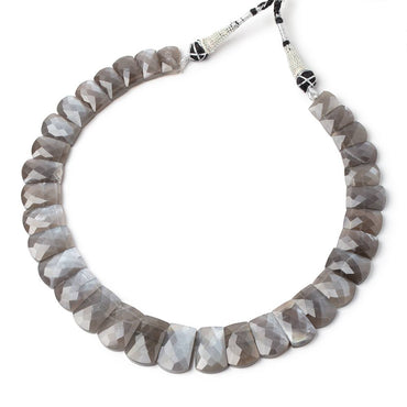 12.5-21mm Platinum Gray Moonstone Faceted Fancy Shape Collar 33 Beads (ONLINE ORDER ONLY)