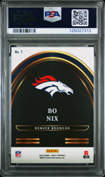 Graded 2024 Panini Select Bo Nix #7 Select Future Rookie RC Football Card PSA 10 Gem Mint