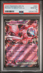 Graded 2025 PKM DRI EN Destined Rivals Team Rocket's Mewtwo Ex #081 Trading Card Game PSA 10 Gem Mint (ONLINE ORDER ONLY)