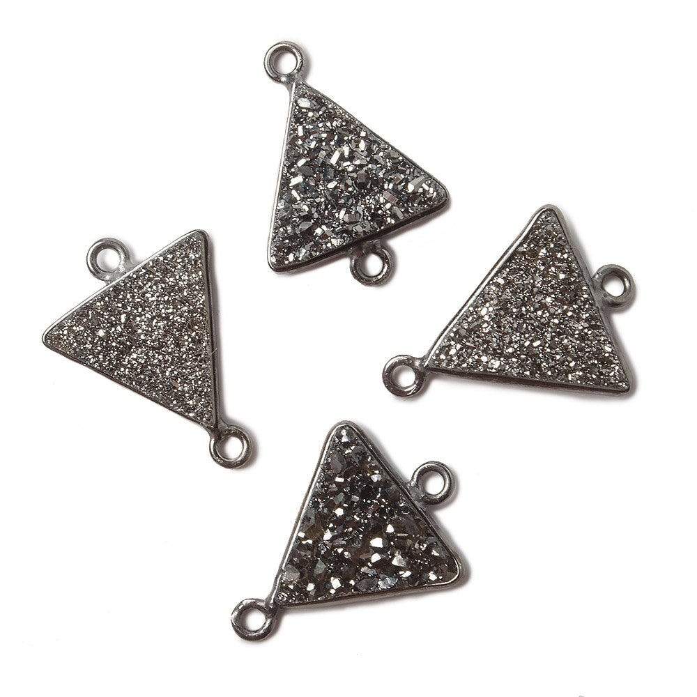 12.5mm Black Gold Bezel Metallic Platinum Drusy Triangle Connector 1 piece (ONLINE ORDER ONLY)