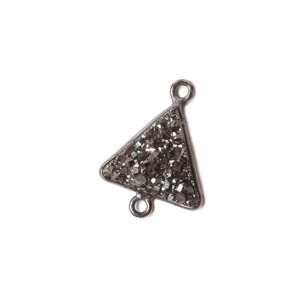 12.5mm Black Gold Bezel Metallic Platinum Drusy Triangle Connector 1 piece (ONLINE ORDER ONLY)