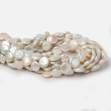 12.5mm Cream White Coin Freshwater Pearls 16 inch 32 pieces A (ONLINE ORDER ONLY)
