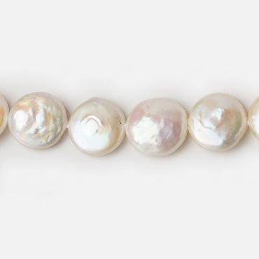 12.5mm Cream White Coin Freshwater Pearls 16 inch 32 pieces A (ONLINE ORDER ONLY)