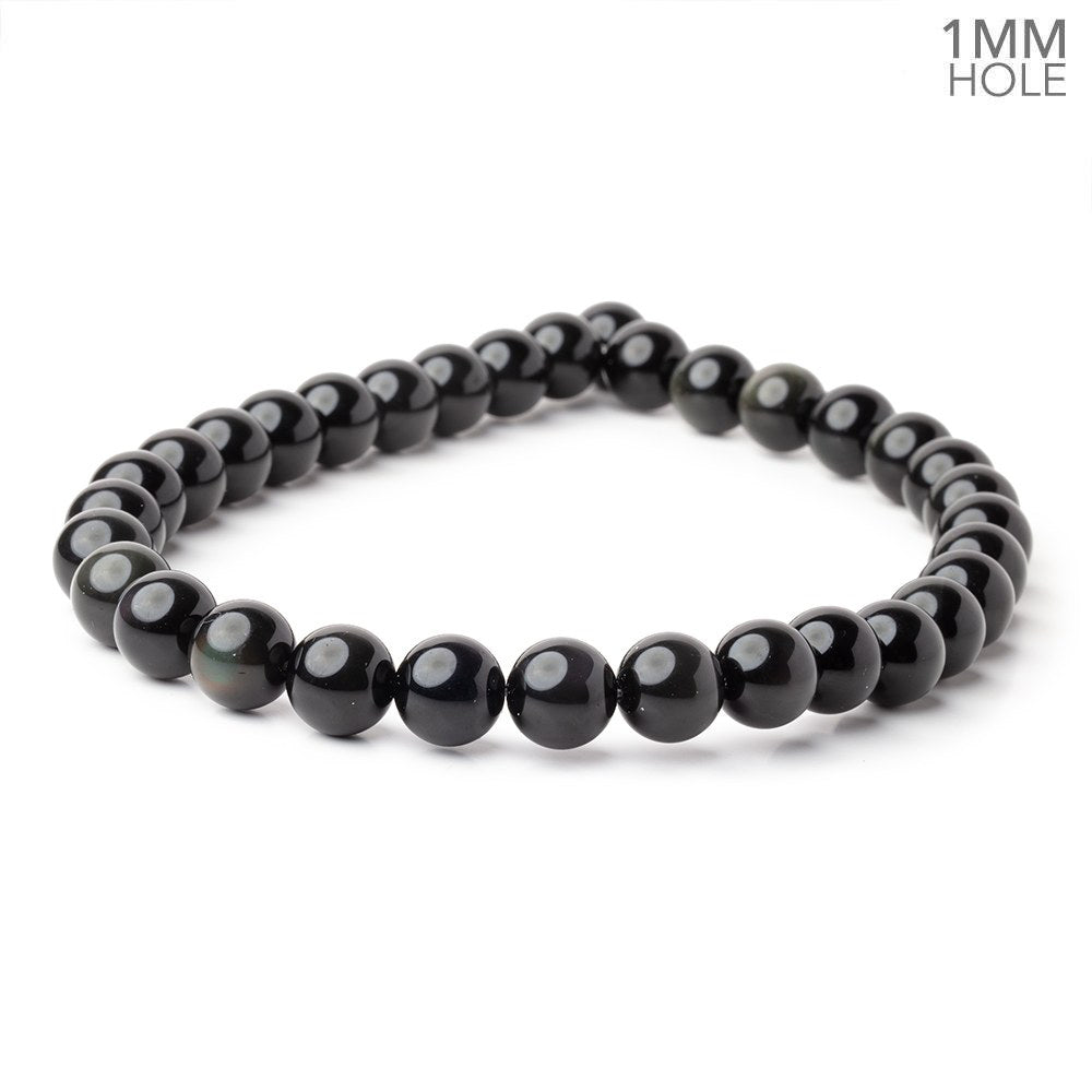 12.5mm Rainbow Obsidian Plain Round 16 inch 33 Beads 1mm Hole A (ONLINE ORDER ONLY)