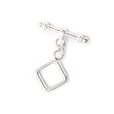 12.5mm Sterling Silver Plain Square Toggle 1 finding (ONLINE ORDER ONLY)