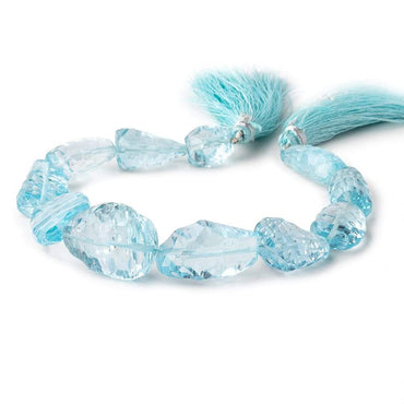 12.5x11-24x18mm Sky Blue Topaz Concave Faceted Nuggets 8 inch 11pcs (ONLINE ORDER ONLY)