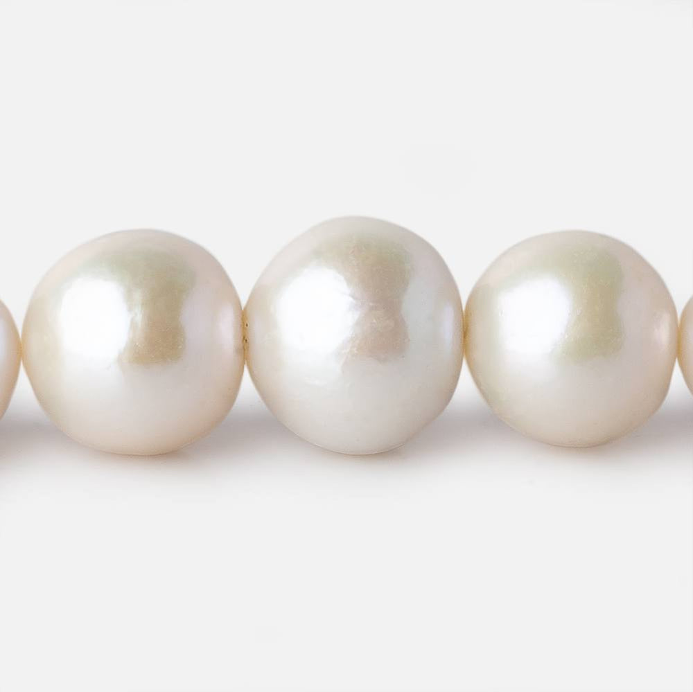 12-15mm White Round Freshwater Pearl 16.5 inch 32 pieces A (ONLINE ORDER ONLY)