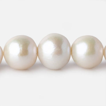 12-15mm White Round Freshwater Pearl 16.5 inch 32 pieces A (ONLINE ORDER ONLY)