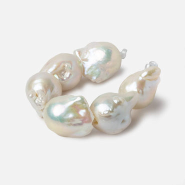 12.5x17.5-13.5x19mm White Ultra Baroque 2.5mm Large Hole Freshwater Pearls 4 inch 6 pieces A (ONLINE ORDER ONLY)