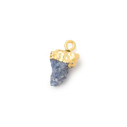 12.5x9mm Gold Leafed Blue Jammu Sapphire Natural Crystal 1 Pendant (ONLINE ORDER ONLY)