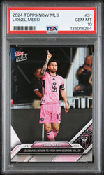 Graded 2024 Topps Now MLS Lionel Messi #31 Celebrates Return to Pitch with Glorious Golazo Soccer Card PSA 10 Gem Mint