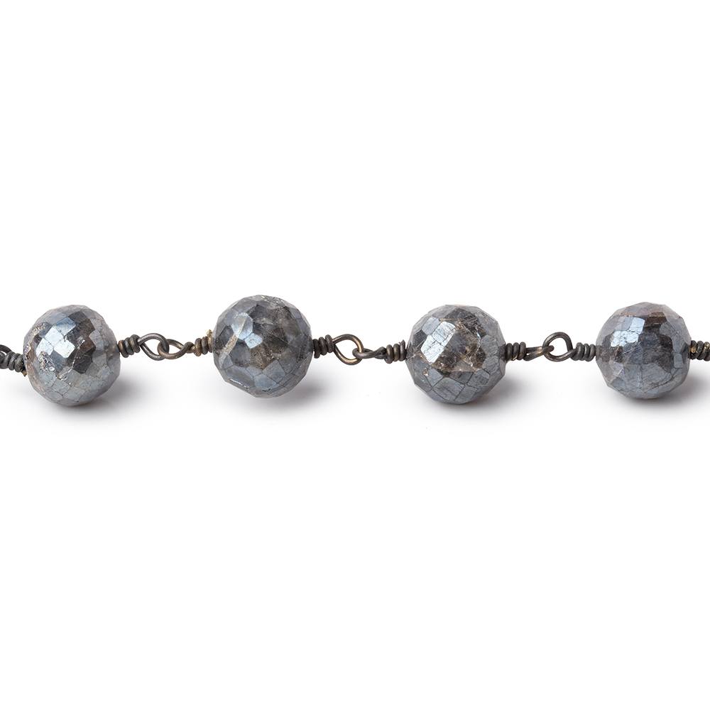 7mm Mystic Labradorite Faceted Rounds on Black Gold Chain (ONLINE ORDER ONLY)