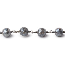 7mm Mystic Labradorite Faceted Rounds on Black Gold Chain (ONLINE ORDER ONLY)
