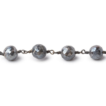 7mm Mystic Labradorite Faceted Rounds on Black Gold Chain (ONLINE ORDER ONLY)