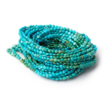 4mm Sleeping Beauty Turquoise Plain Coin beads 16 inch 108 pieces (ONLINE ORDER ONLY)
