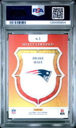 Graded 2024 Panini Select Drake Maye #3 Select Certified Rookie RC Football Card PSA 10 Gem Mint