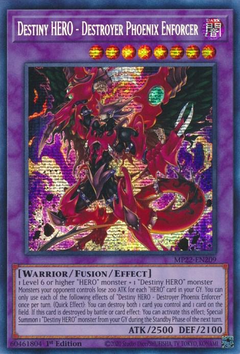 Destiny HERO - Destroyer Phoenix Enforcer [MP22-EN209] Prismatic Secret Rare (ONLINE ORDER ONLY)