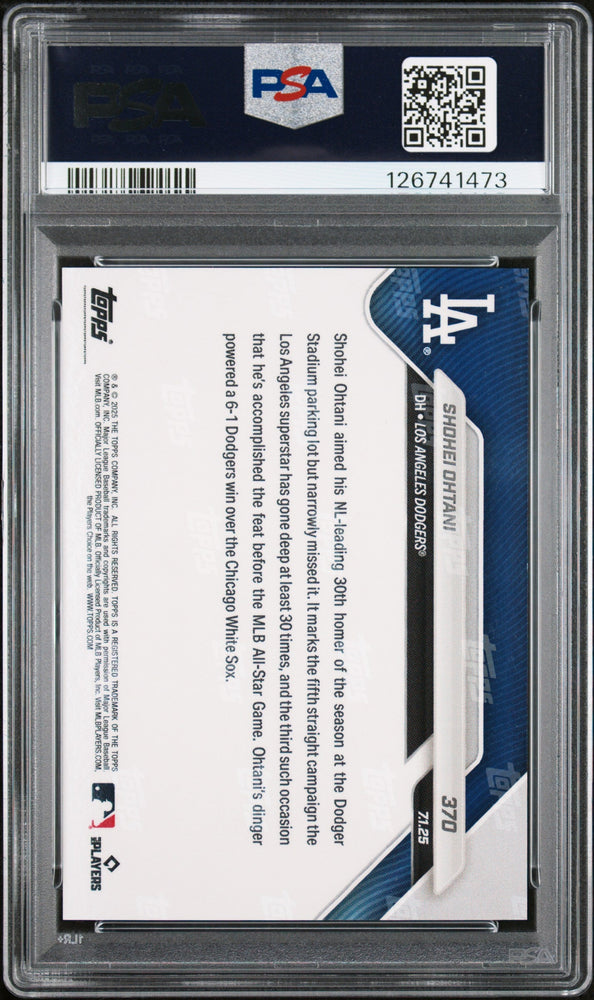 Graded 2025 Topps Now Shohei Ohtani #370 Baseball Card PSA 10 Gem Mint (ONLINE ORDER ONLY)