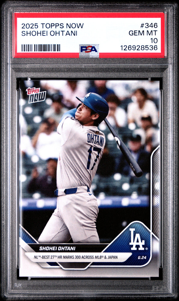 Graded 2025 Topps Now Shohei Ohtani #346 Baseball Card PSA 10 Gem Mint (ONLINE ORDER ONLY)
