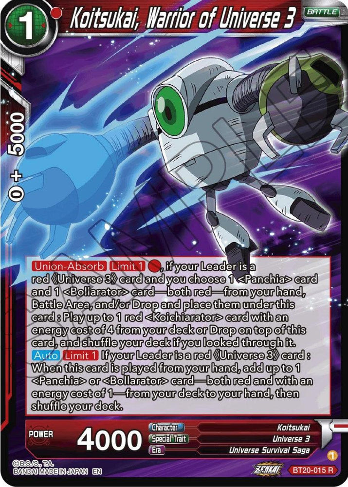 Koitsukai, Warrior of Universe 3 (BT20-015) [Power Absorbed] (ONLINE ORDER ONLY)