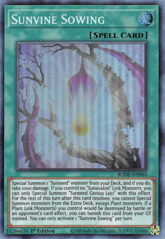 Sunvine Sowing [BODE-EN065] Super Rare (ONLINE ORDER ONLY)