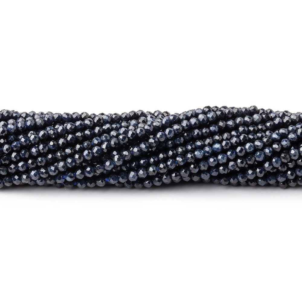 2mm Blue Sapphire micro faceted rounds 13 inch 200 beads (ONLINE ORDER ONLY)