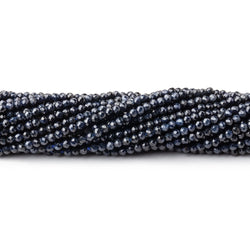 2mm Blue Sapphire micro faceted rounds 13 inch 200 beads (ONLINE ORDER ONLY)