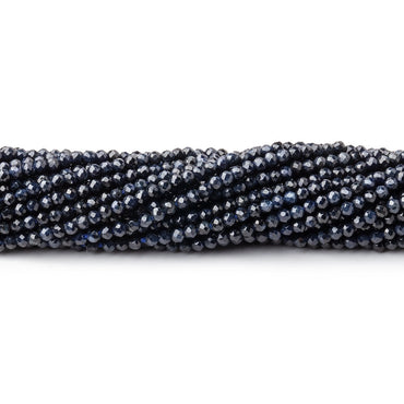 2mm Blue Sapphire micro faceted rounds 13 inch 200 beads (ONLINE ORDER ONLY)