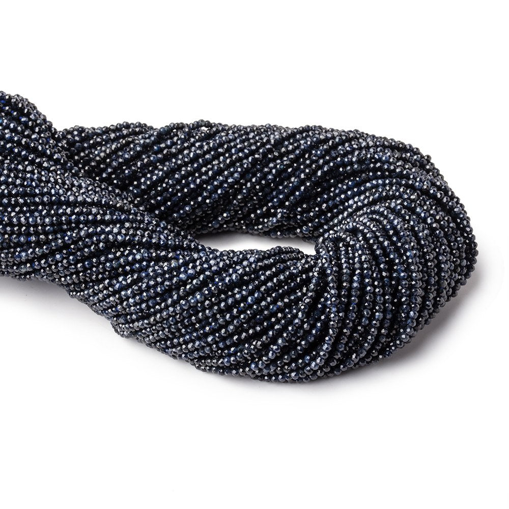 2mm Blue Sapphire micro faceted rounds 13 inch 200 beads (ONLINE ORDER ONLY)