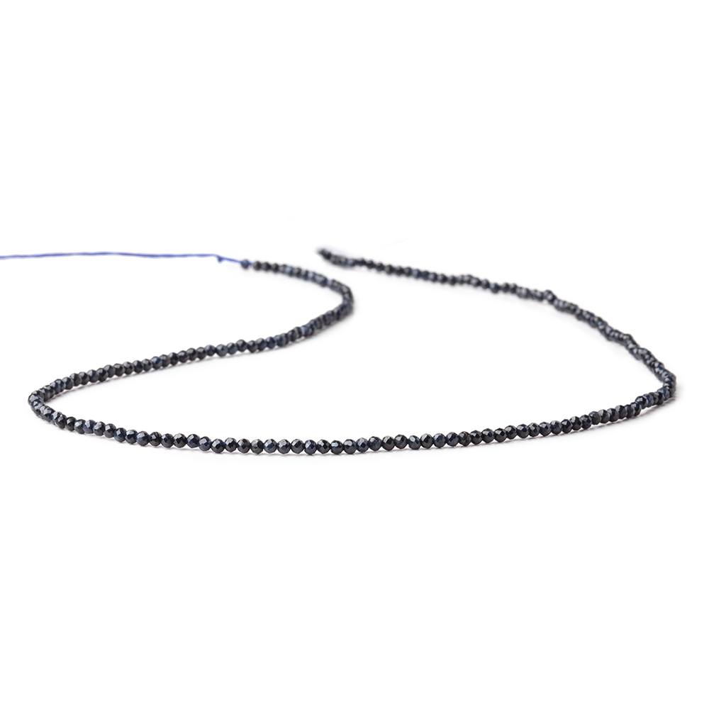 2mm Blue Sapphire micro faceted rounds 13 inch 200 beads (ONLINE ORDER ONLY)