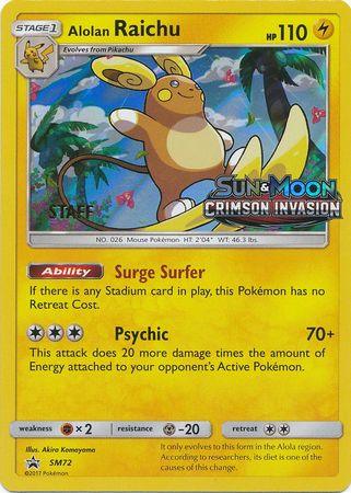 Alolan Raichu (SM72) (Staff Prerelease Promo) [Sun & Moon: Black Star Promos] (Online Only)