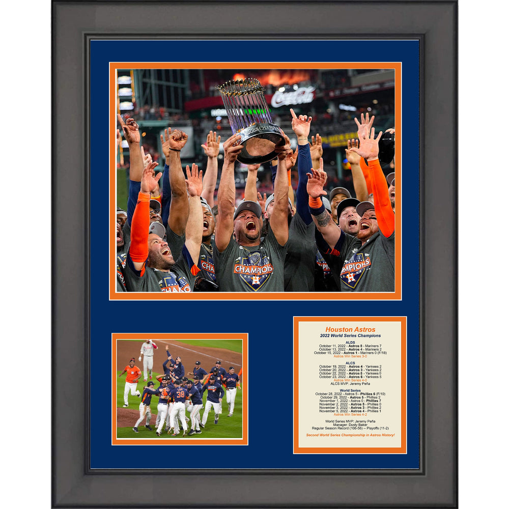 Framed Houston Astros 2022 World Series Champions 11"x14" Three Photo Collage (ONLINE ORDER ONLY)