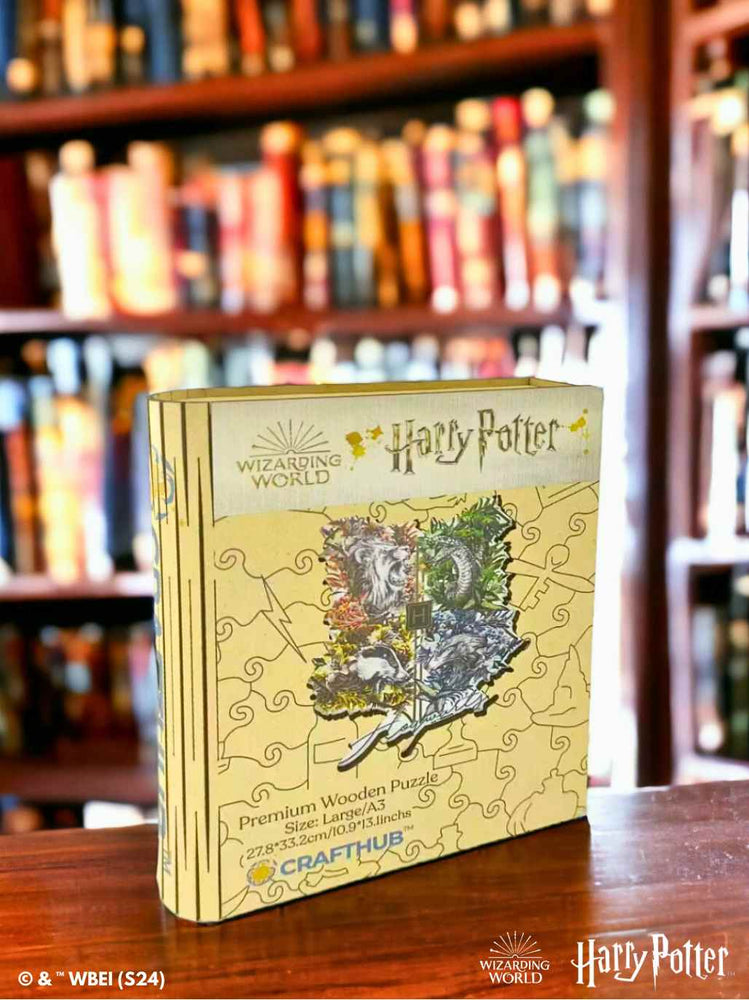 Harry Potter - Hogwarts Crests - Utilitarian Romance Wooden Jigsaw Puzzle (Online Order Only)