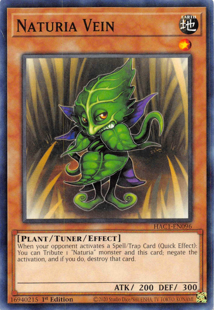 Naturia Vein (Duel Terminal) [HAC1-EN096] Parallel Rare (ONLINE ORDER ONLY)