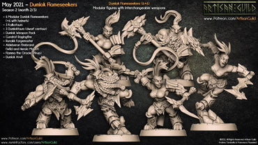 3D Printed Artisan Guild Modular Dumlok Flameseekers Dumlok Flameseekers 28mm 32mm (Online Only)