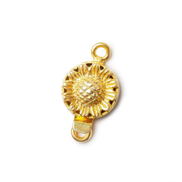 12mm 22kt Gold plated Box Clasp Sunflower Design 1 piece (ONLINE ORDER ONLY)