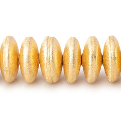 12mm 22KT Gold Plated Copper Disc Brushed Bead 8 inch 39 pieces (ONLINE ORDER ONLY)