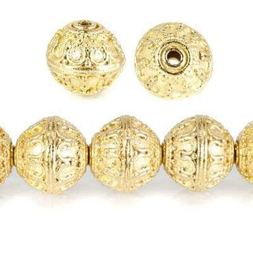 12mm 22kt Gold Plated Copper Moroccan Miligrain Design Round *DISCONTINUED* (ONLINE ORDER ONLY)