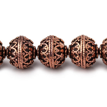 12mm Antiqued Copper Moroccan Round 8 inch 19 Beads (ONLINE ORDER ONLY)