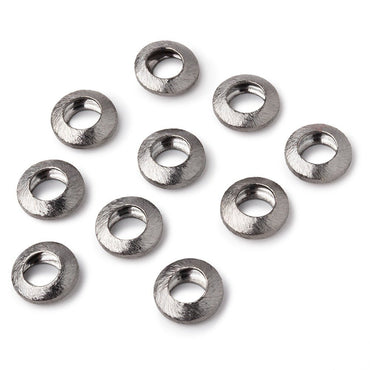 12mm Black Gold Plated Copper Brushed Disc Large Hole Beads Set of 10 pieces (ONLINE ORDER ONLY)
